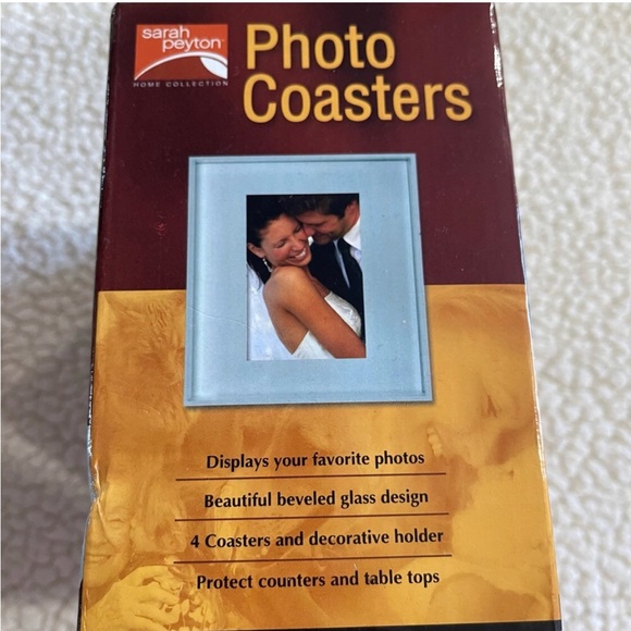 Home Solid Glass Photo Coasters Wooden Holder Picture Photo 2x3 - NEW
NIB NWT - Picture 5 of 14